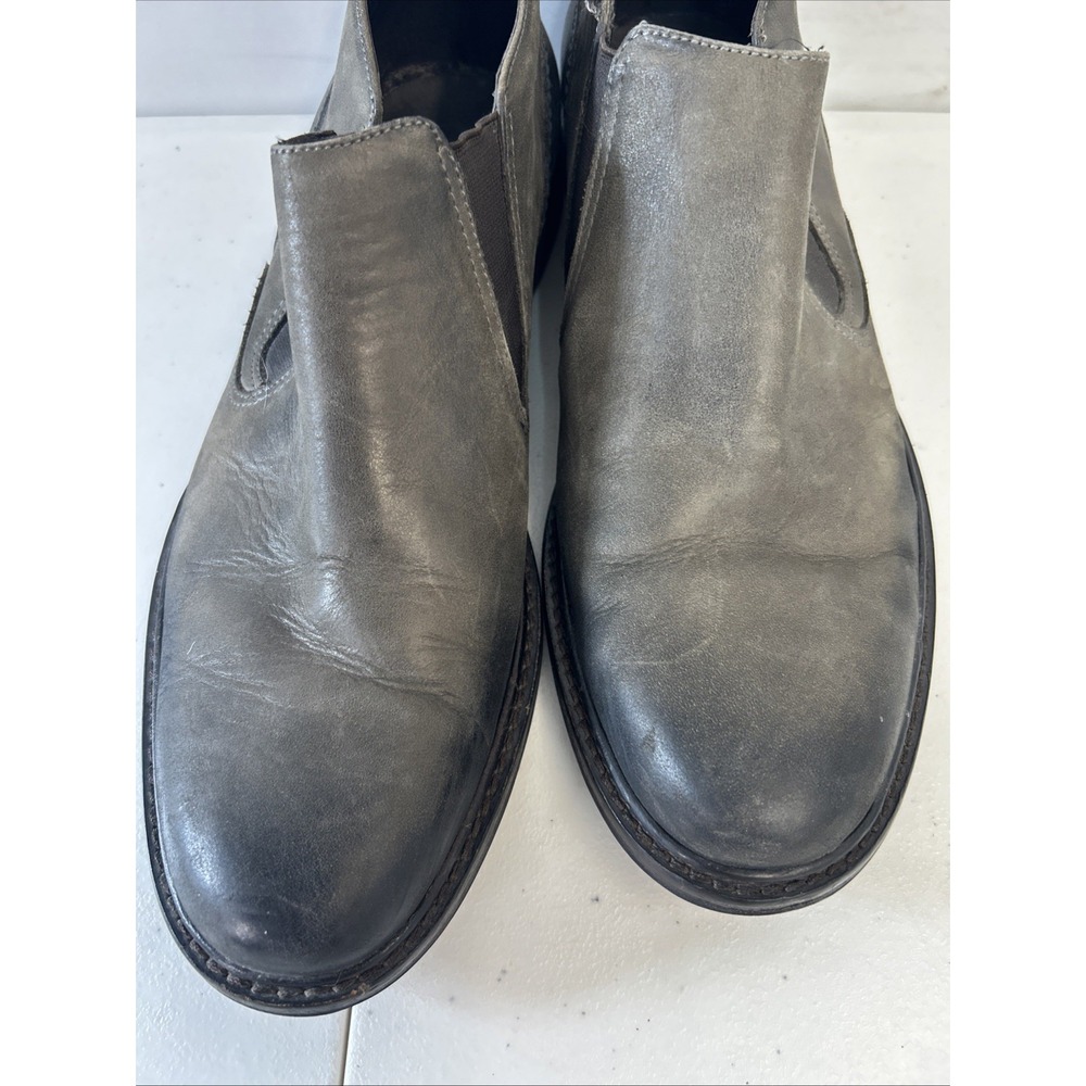 John Varvatos Gray Leather Low Chelsea Shoes Pull On Men's Size 8.5M - Picture 10 of 11